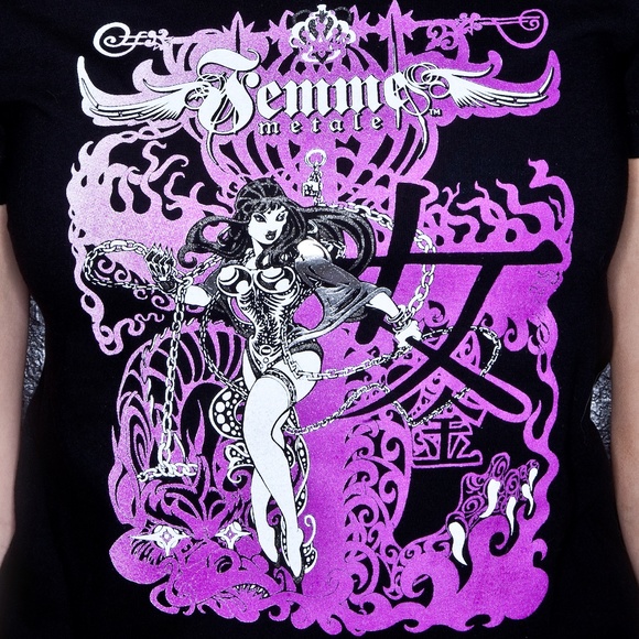 Purple Psychedelic Female Graphic T-Shirt Cool graphic 70s vibes - Picture 3 of 3